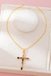 Rainbow  Crystal Cross Pendant Necklace | 80N92816
