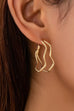 Textured Wavy Gold Hoop Earrings | 80E61896