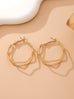 Textured Wavy Gold Hoop Earrings | 80E61896