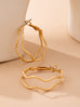 Textured Wavy Gold Hoop Earrings | 80E61896
