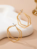 Textured Wavy Gold Hoop Earrings | 80E61896