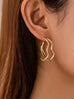 Textured Wavy Gold Hoop Earrings | 80E61896