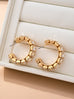 Crystal-Encrusted Gold Hoop Earrings | 80E61906