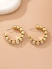 Crystal-Encrusted Gold Hoop Earrings | 80E61906