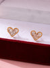 Heart Crystal Gold Bubble Stud Earrings | 80E61928