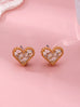 Heart Crystal Gold Bubble Stud Earrings | 80E61928