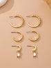 Crystal-Accented Gold Hoop Earring Set | 80E61945