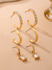 Crystal-Accented Gold Hoop Earring Set | 80E61945