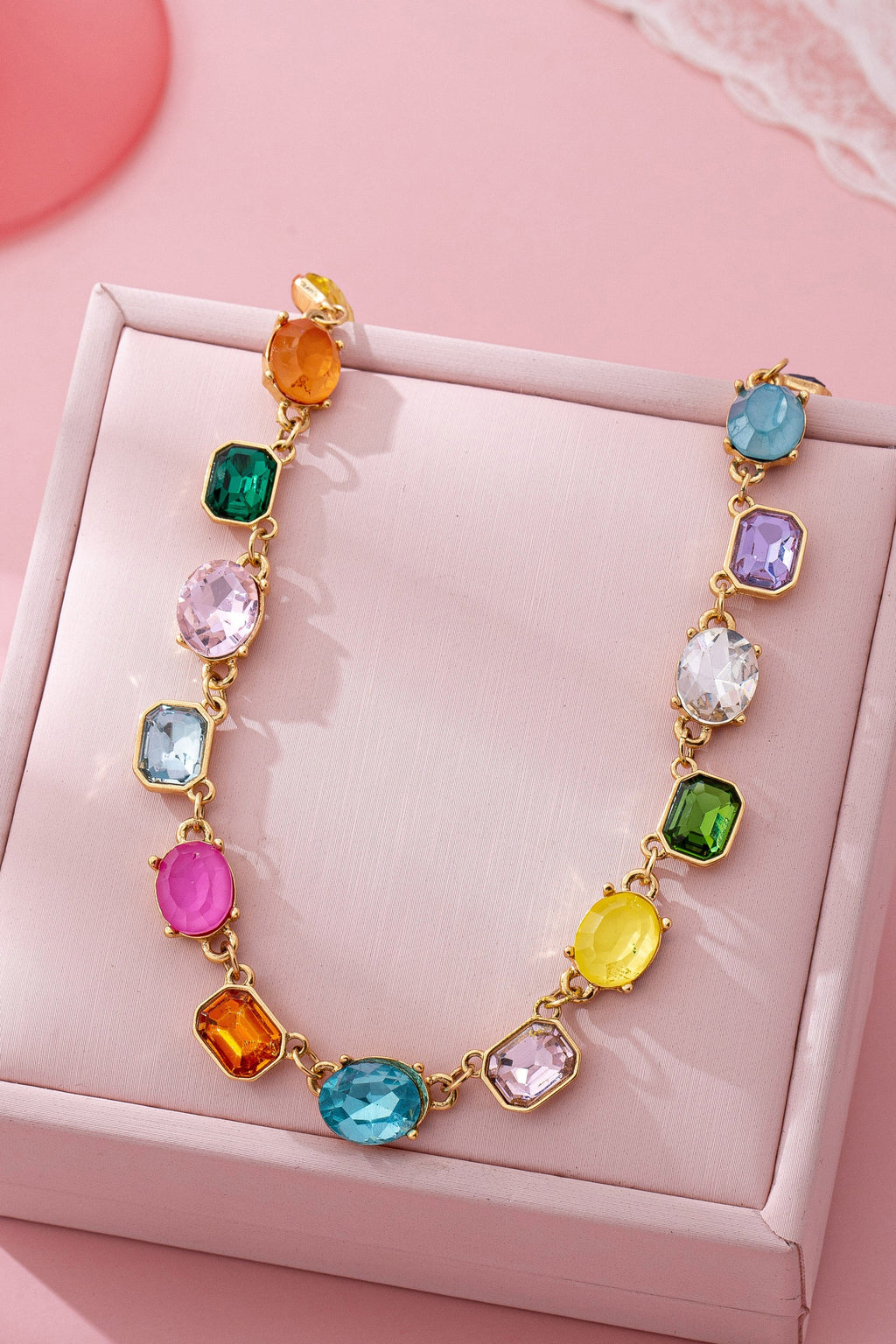 Multicolor Gemstone Link Necklace | 80N92824
