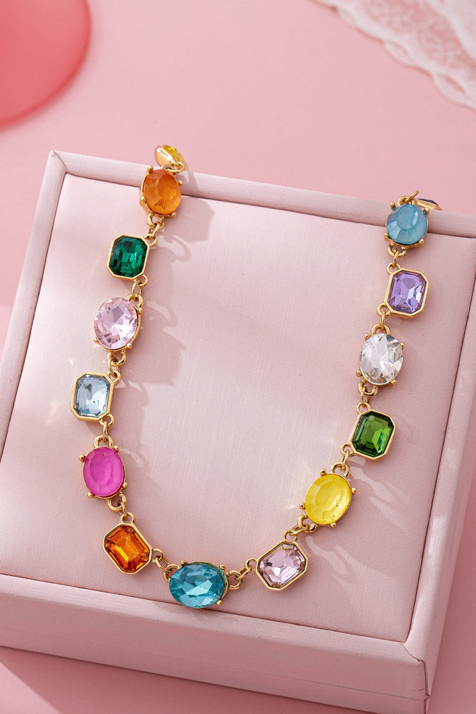 Multicolor Gemstone Link Necklace | 80N92824