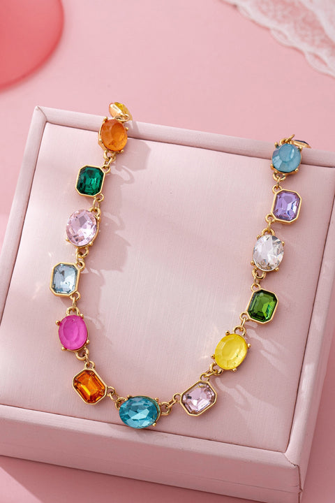 Multicolor Gemstone Link Necklace | 80N92824