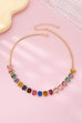 Rainbow Emerald-Cut Gemstone Statement Necklace | 80N92825