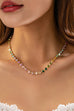 Rainbow Bezel-Set Gemstone Tennis Necklace | 80N92827