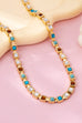 Multicolor Square Gemstone Long Necklace | 80N92826