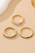 Rainbow Gemstone Triple Band Ring Set | 80R228