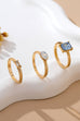 Aquamarine & Moonstone Triple Band Ring Set | 80R230