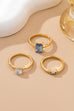 Aquamarine & Moonstone Triple Band Ring Set | 80R230