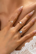 Aquamarine & Moonstone Triple Band Ring Set | 80R230