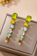 Rainbow Gem Drop Linear Earrings | 80E61964