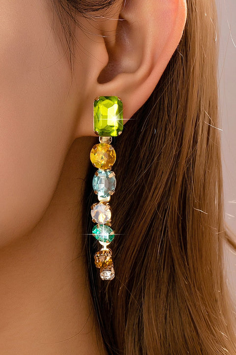 Rainbow Gem Drop Linear Earrings | 80E61964