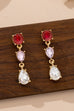 Ruby & Amethyst Teardrop Dangle Earrings | 80E61966