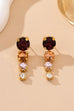 Warm Gemstone Linear Drop Earrings | 80E61973