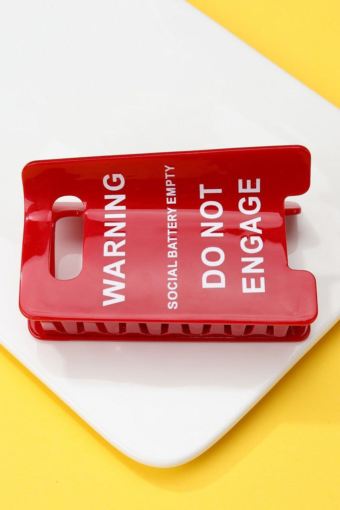 Funny Caution Sign Hair Claw Clip | 40H1055