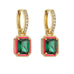 Enamel & Emerald-Cut Crystal Huggie Drop Earrings | 40E475