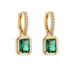 Enamel & Emerald-Cut Crystal Huggie Drop Earrings | 40E475
