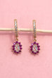 Sparkling Floral Bloom Crystal Huggie Earrings | 40E476