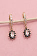 Sparkling Floral Bloom Crystal Huggie Earrings | 40E476