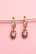 Sparkling Floral Bloom Crystal Huggie Earrings | 40E476
