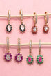 Sparkling Floral Bloom Crystal Huggie Earrings | 40E476