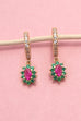 Sparkling Floral Bloom Crystal Huggie Earrings | 40E476