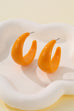 Retro High-Shine Acrylic Chunky Hoop Earrings | 40E478