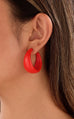 Retro High-Shine Acrylic Chunky Hoop Earrings | 40E478