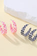 Retro Checkerboard Resin Hoop Earrings | 40E480
