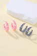 Retro Checkerboard Resin Hoop Earrings | 40E480