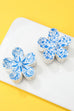 Blue & White Porcelain Flower Hair Claw Clips | 40H1065