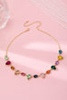 Rainbow Pear Gemstone Dangle Necklace | 80N92848