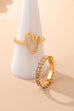 Baguette Crystal Heart Open Ring | 80R245