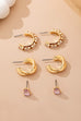 Pink Crystal & Gold Hoop Earring Set | 80E62083
