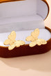 Textured Gold Butterfly Stud Earrings | 80E62062