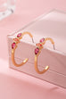 Fuchsia Marquise Crystal Hoop Earrings | 80E62089
