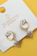 Sparkling Flower Hoop Drop Earrings | 40E484