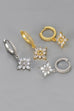 Sparkling Flower Hoop Drop Earrings | 40E484