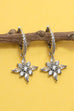 Sparkling Flower Hoop Drop Earrings | 40E484
