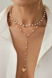 Layered Pearl Y-Necklace with Heart Pendant | 40NK9672