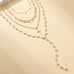 Layered Gold & Pearl Cross Statement Necklace Set | 40NK9673