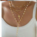 Layered Gold & Pearl Cross Statement Necklace Set | 40NK9673
